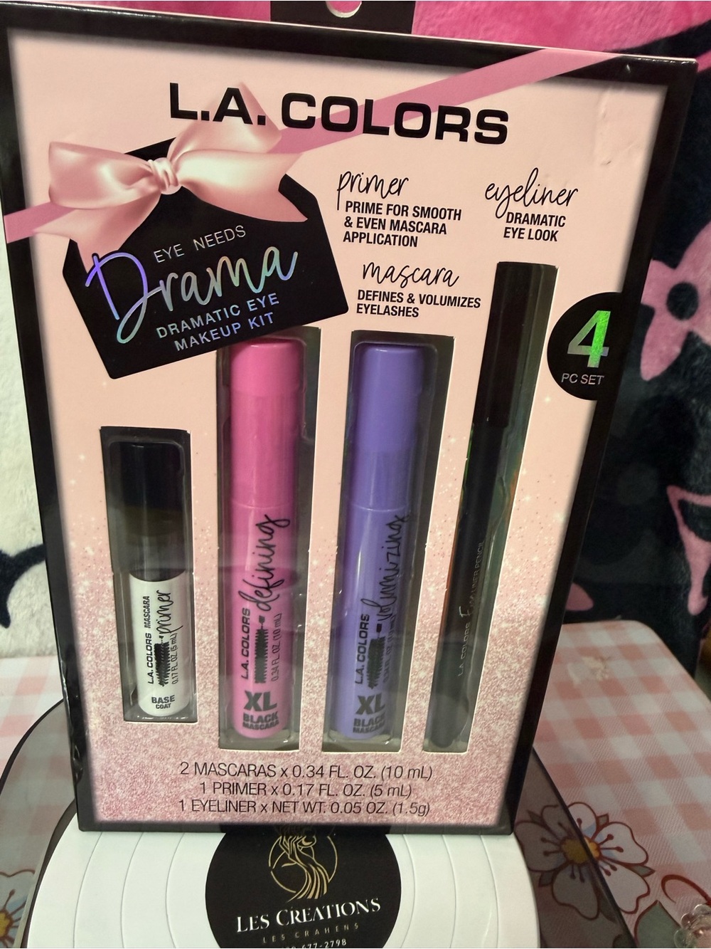 L.A. COLORS Eye Needs Drama Makeup Kit – Pink, Purple, White & Black